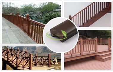Hölzerne zusammengesetzte Handläufe aus Kunststoff WPC/Geländer für Treppe, Brücke mit SGS CE ISO